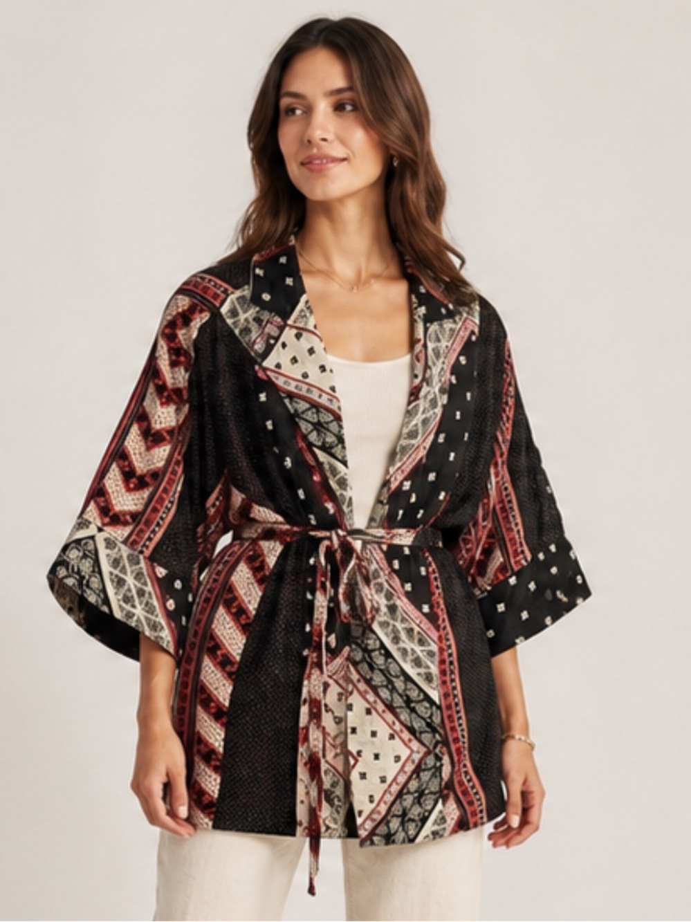 Farm Rio Reversible Boho Kimono/jacket Size M - Picture 3 of 16
